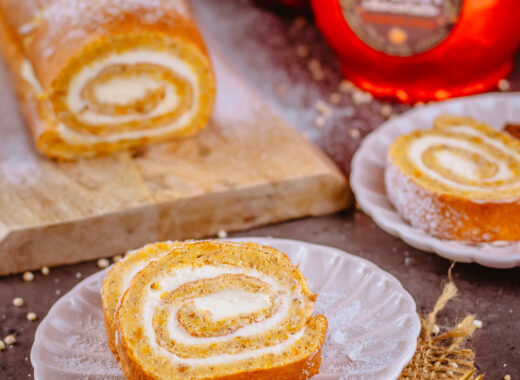 Sütőtökös Piskótatekercs Vaníliás Krémmel